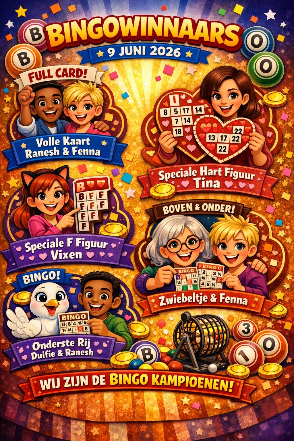 Bingo van 9 juni